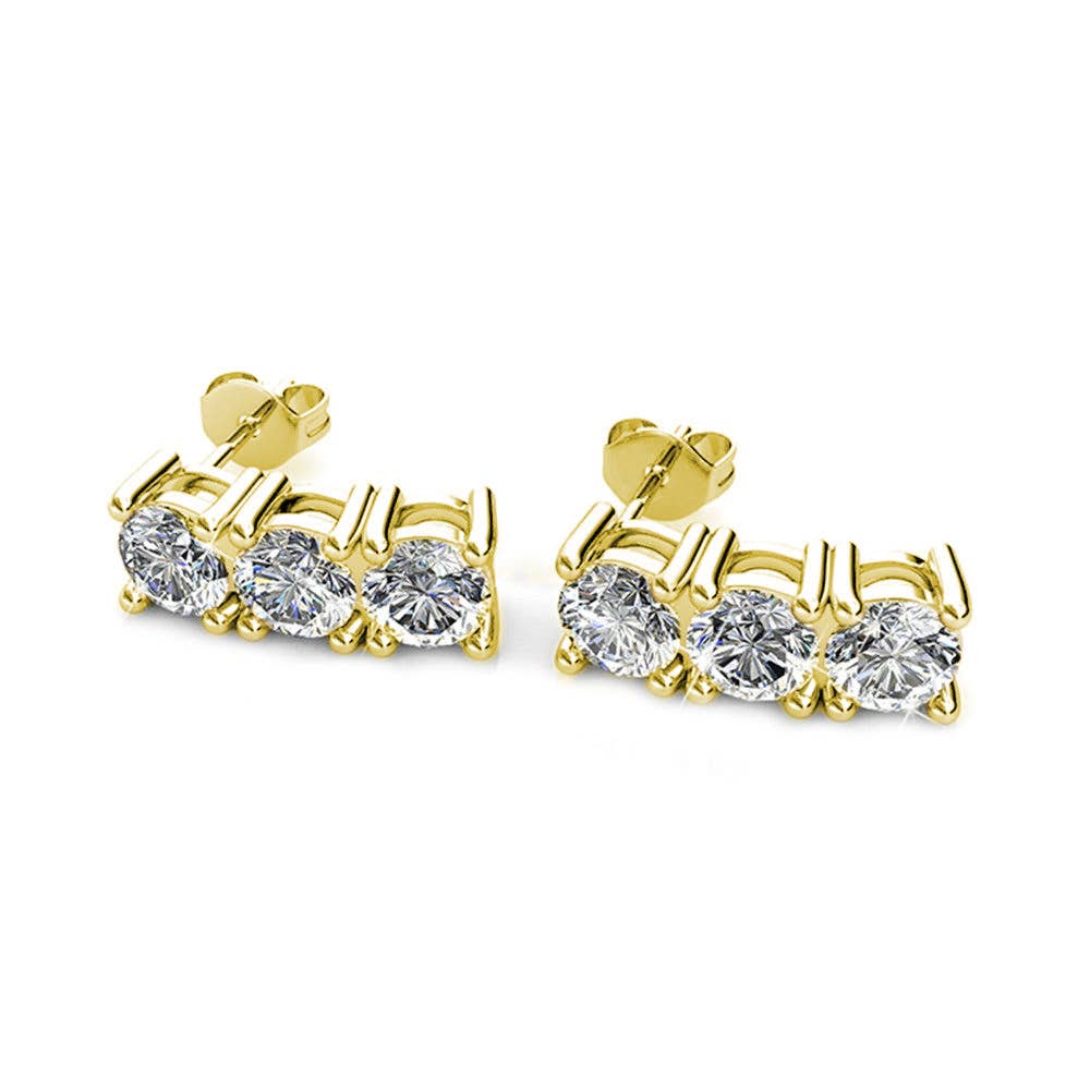 CARALI / MYC Paris - Tri Earrings - Gold and Crystal