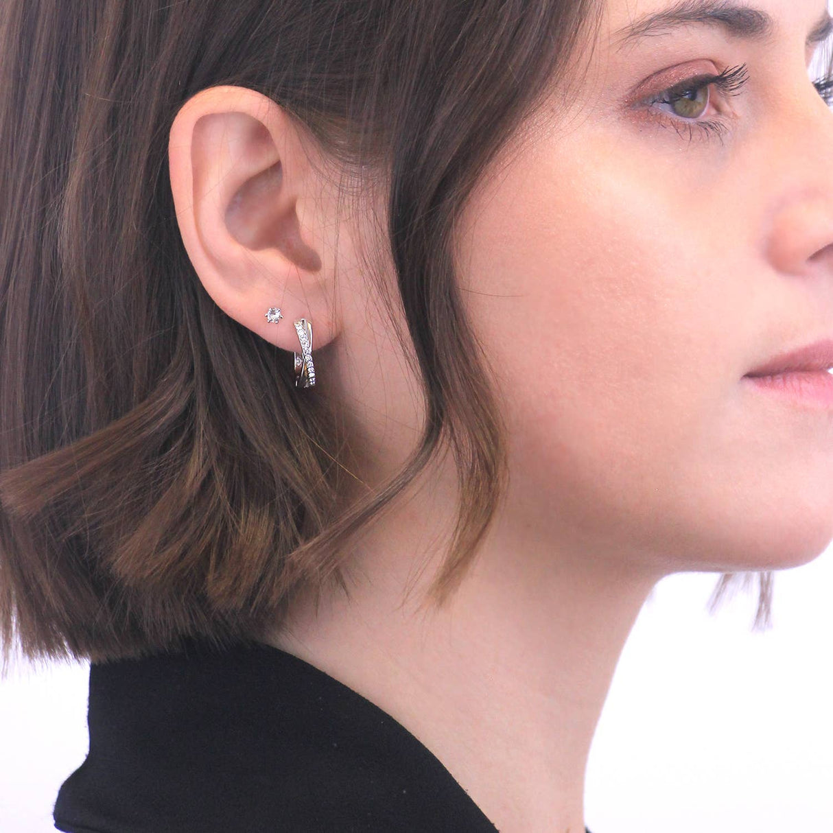 CARALI / MYC Paris - Criss silver and crystal earrings
