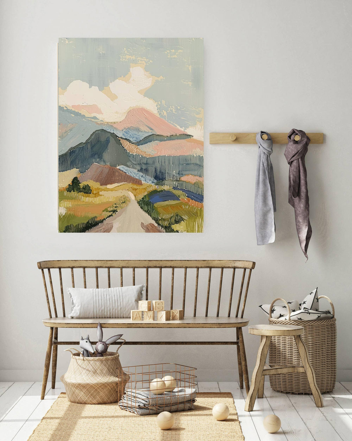 Mountain Painting Pastel Landscape Art Print A3