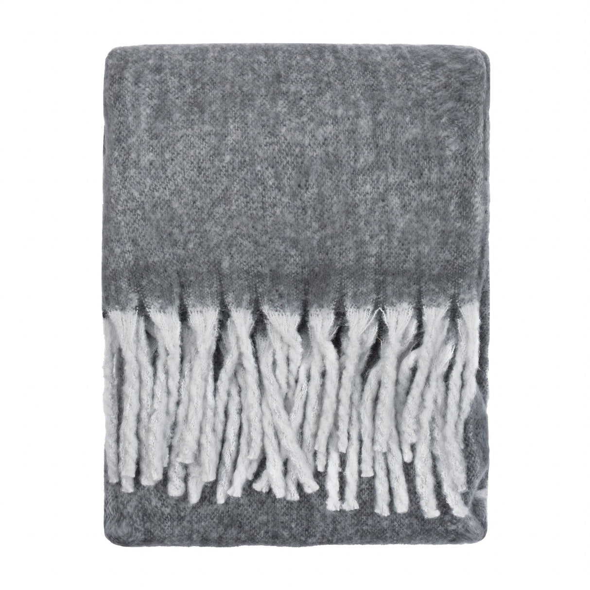 Cozy Woven Tasselled Throw Charcoal: Charcoal / 140 x 180cm