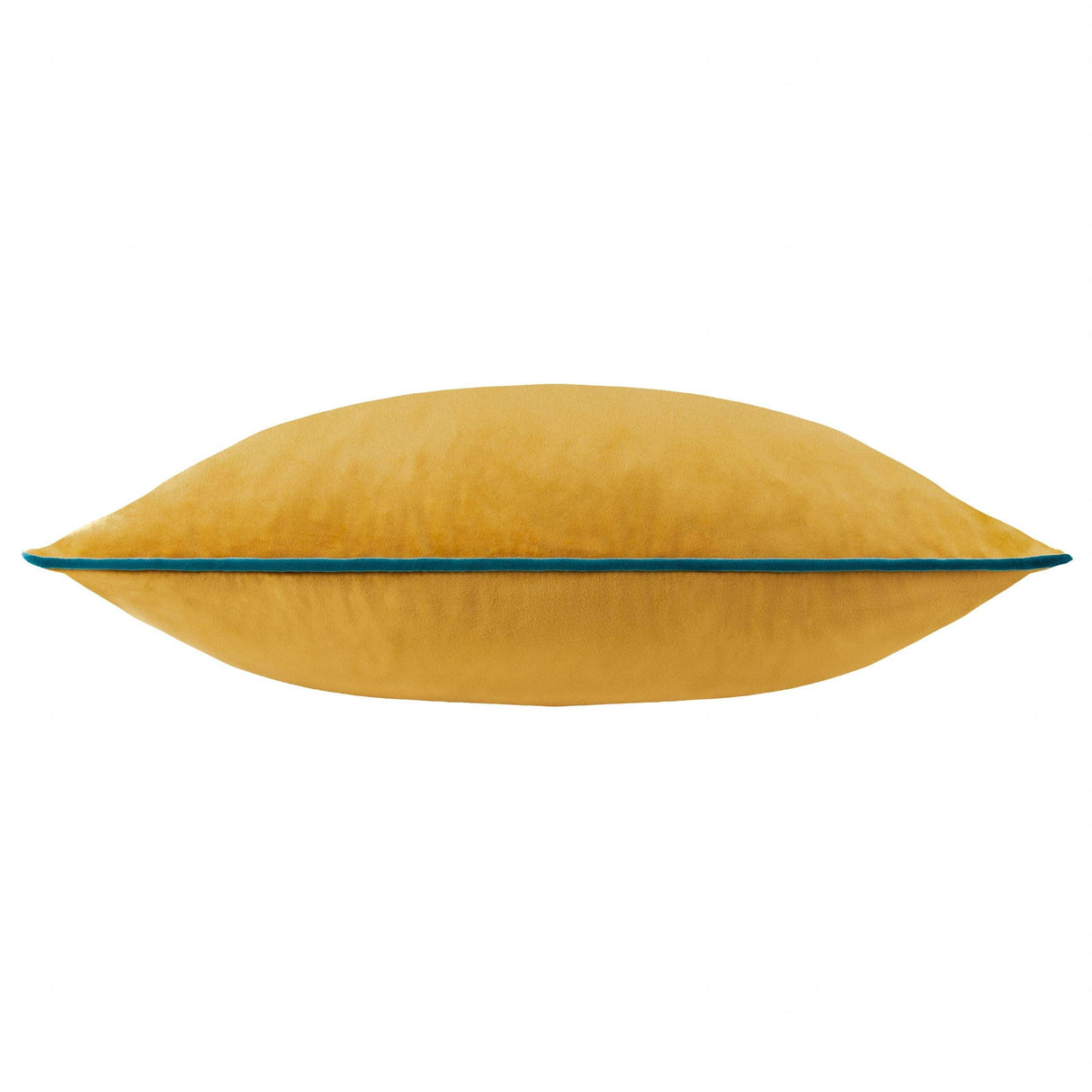 Square Velvet Cushion Ochre/Teal