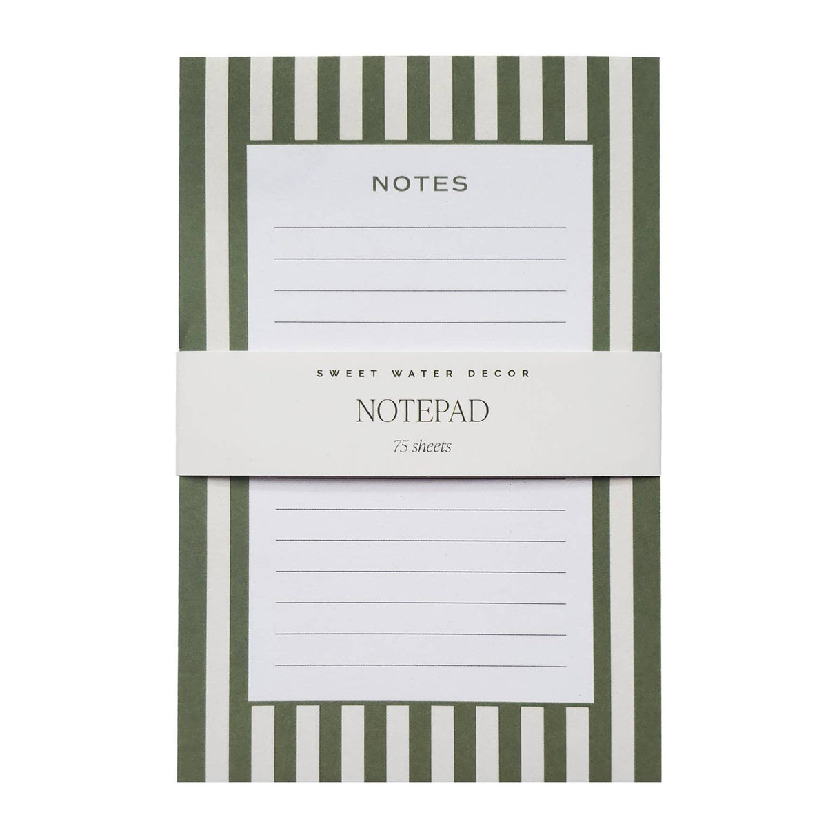 Green Striped Writing Notepad