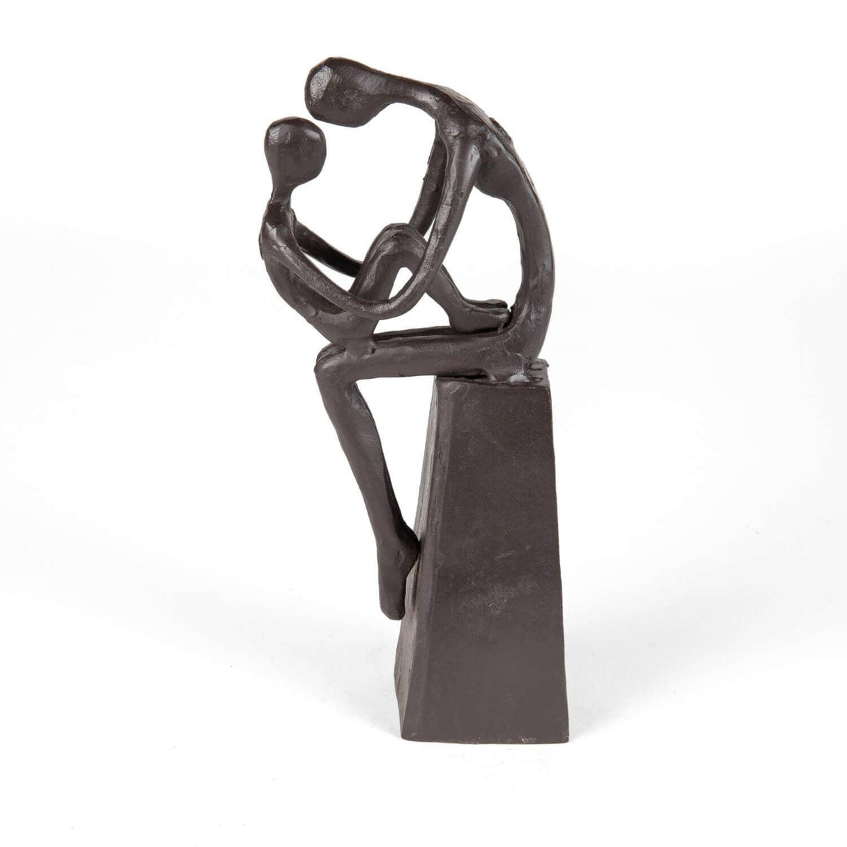 Mother and Child Tender Embrace Cast Iron Sculpture