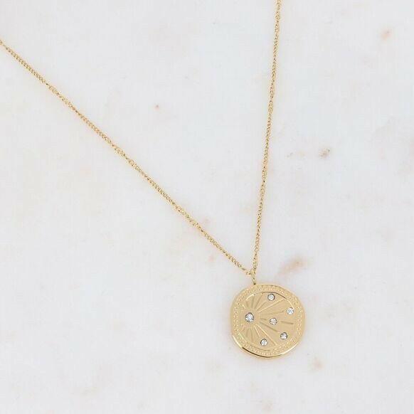 Gold and White Zirconium Izaline Necklace.