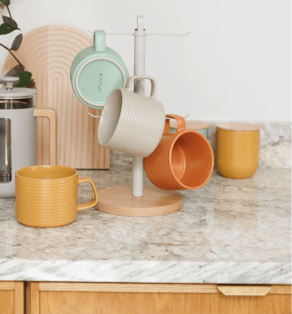 KitchenCraft Idilica Stacking
Stoneware Mugs, Set of 4, 400ml.