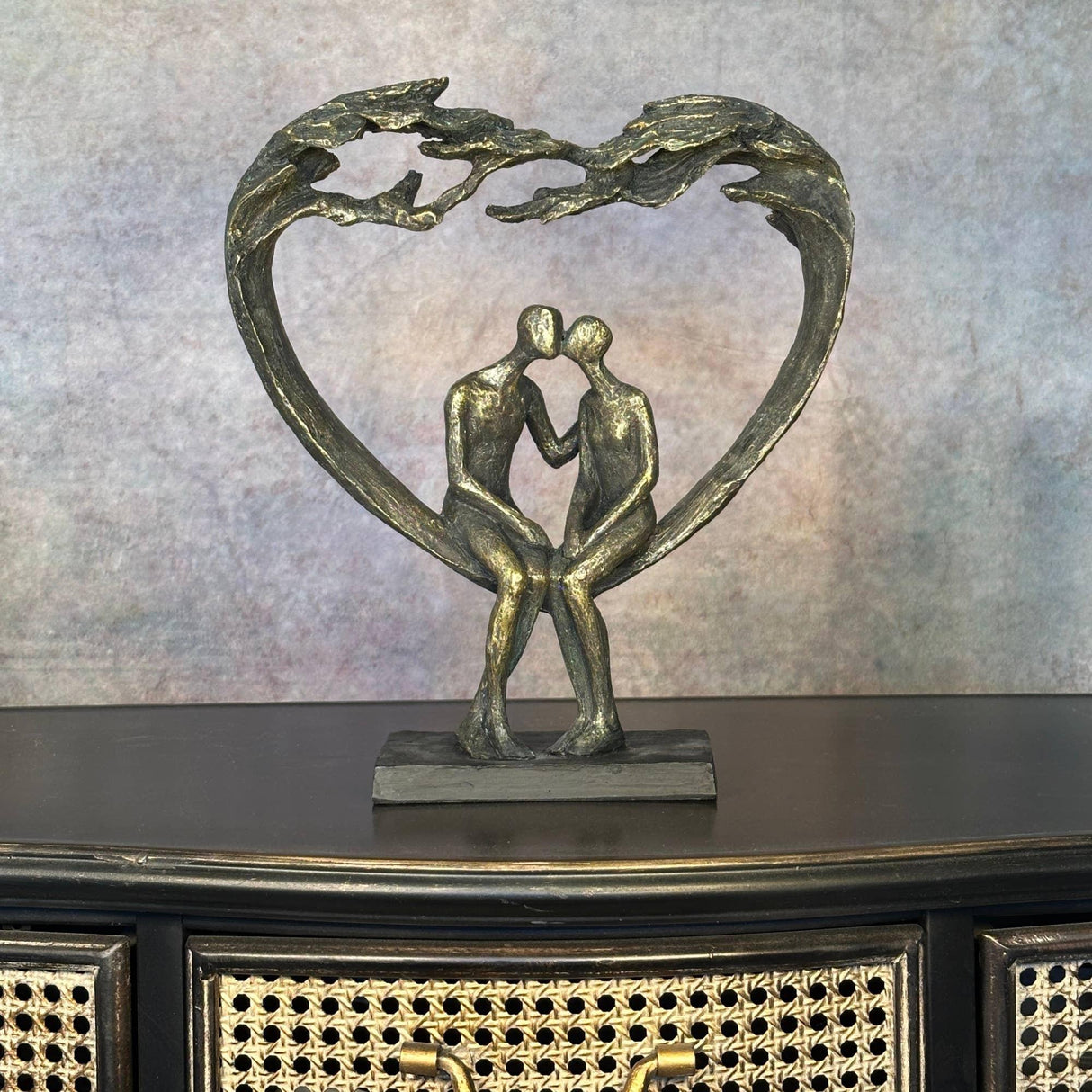 Sitting Couple Under Heart Tree Sculpture