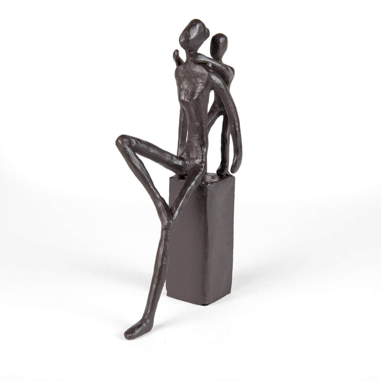 Playfulness Mother and Child Cast Iron Sculpture