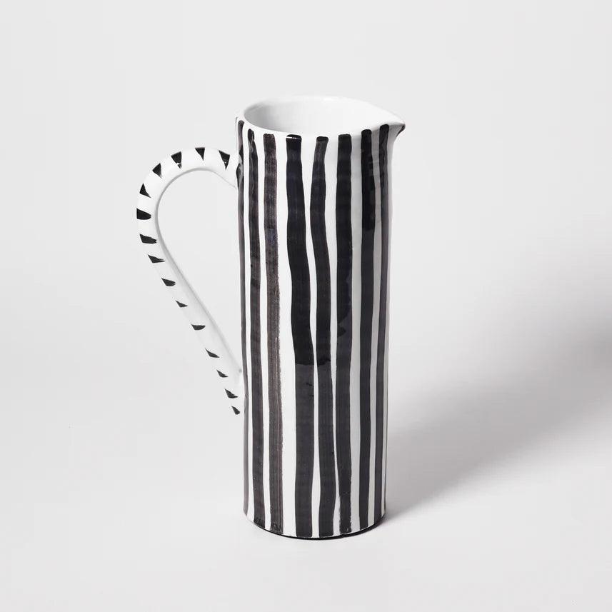 Black and White Stripe Pitcher.