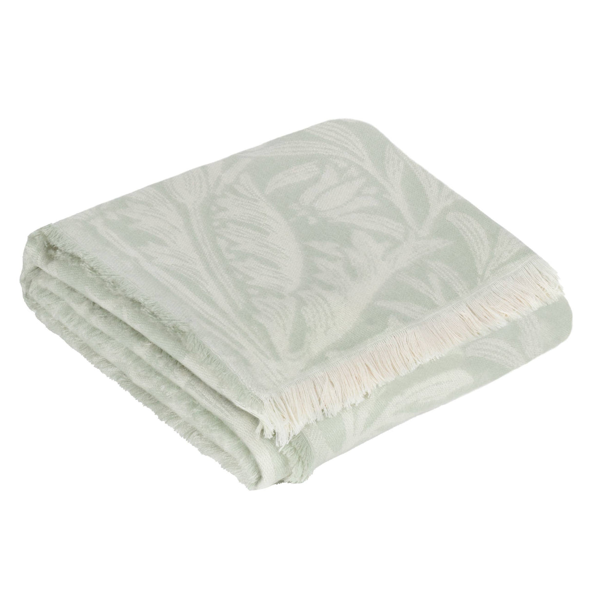 Sage Green Acorn Tonal Jacquard Throw
