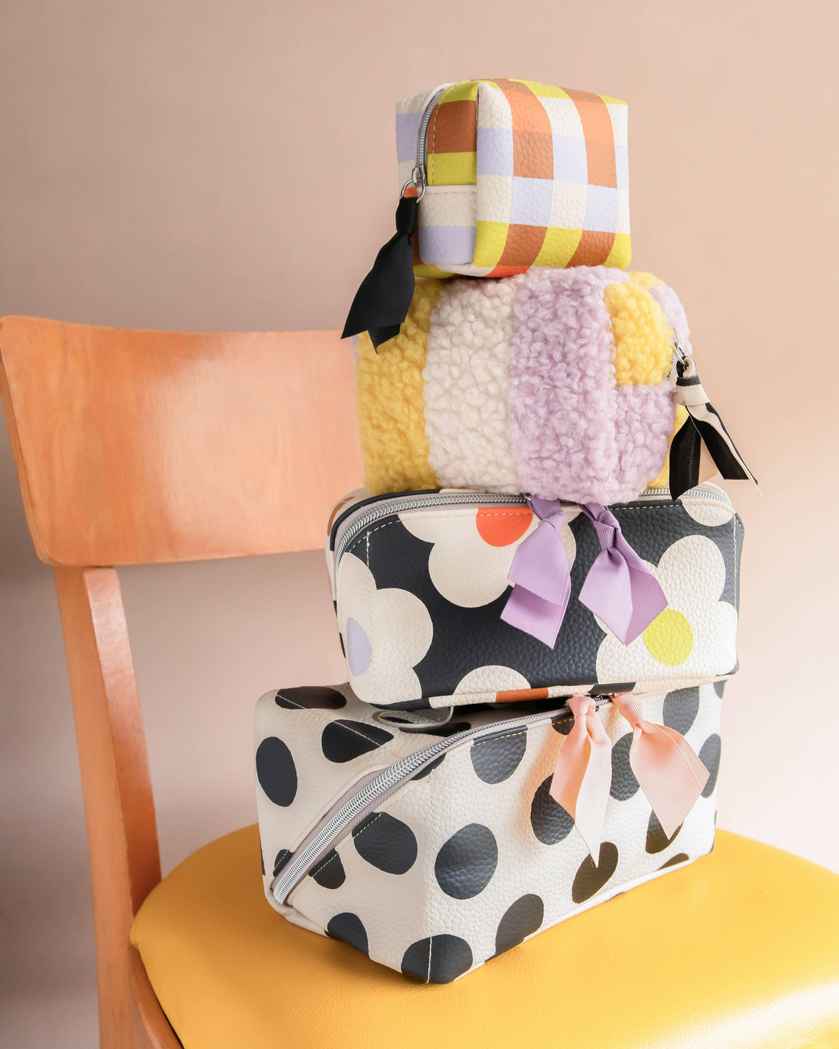 Luxury Caroline Gardner mini cube cosmetic bag, elegant travel organizer with chic design and premium craftsmanship