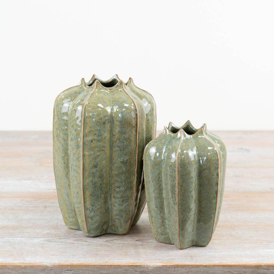 Gainsborough Giftware x Portland Living - Green Seeded Pod Vase, 23cm