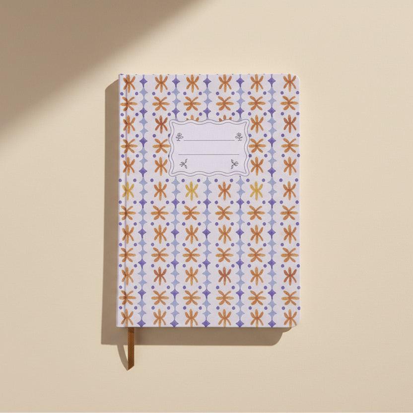 Notebook with a geometric pattern on a white background