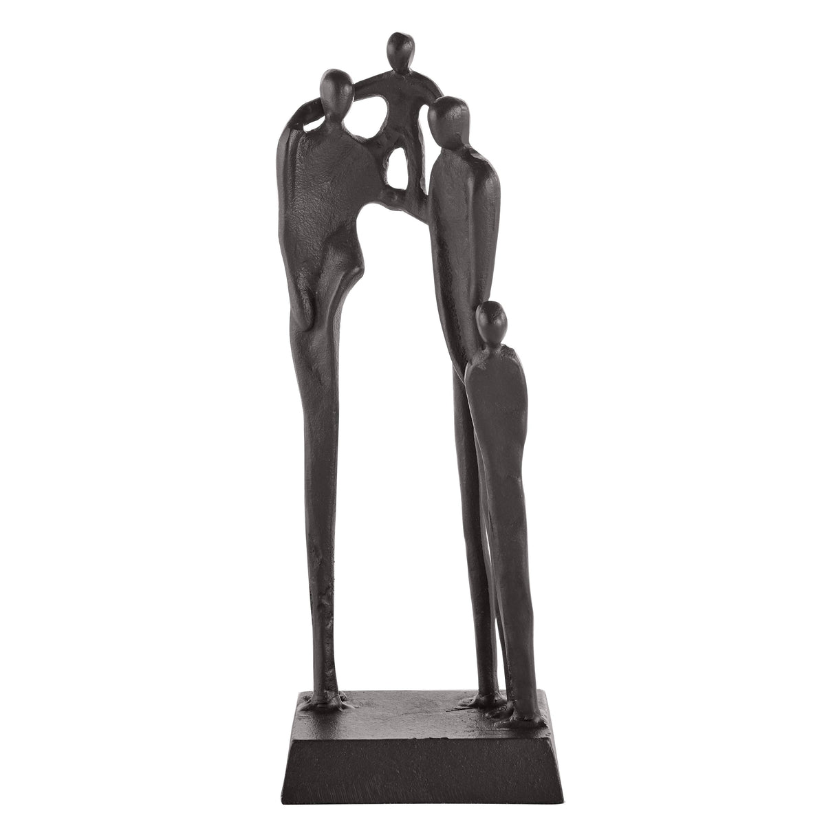 Brown Cast Iron Abstract Family of Four Together Sculpture