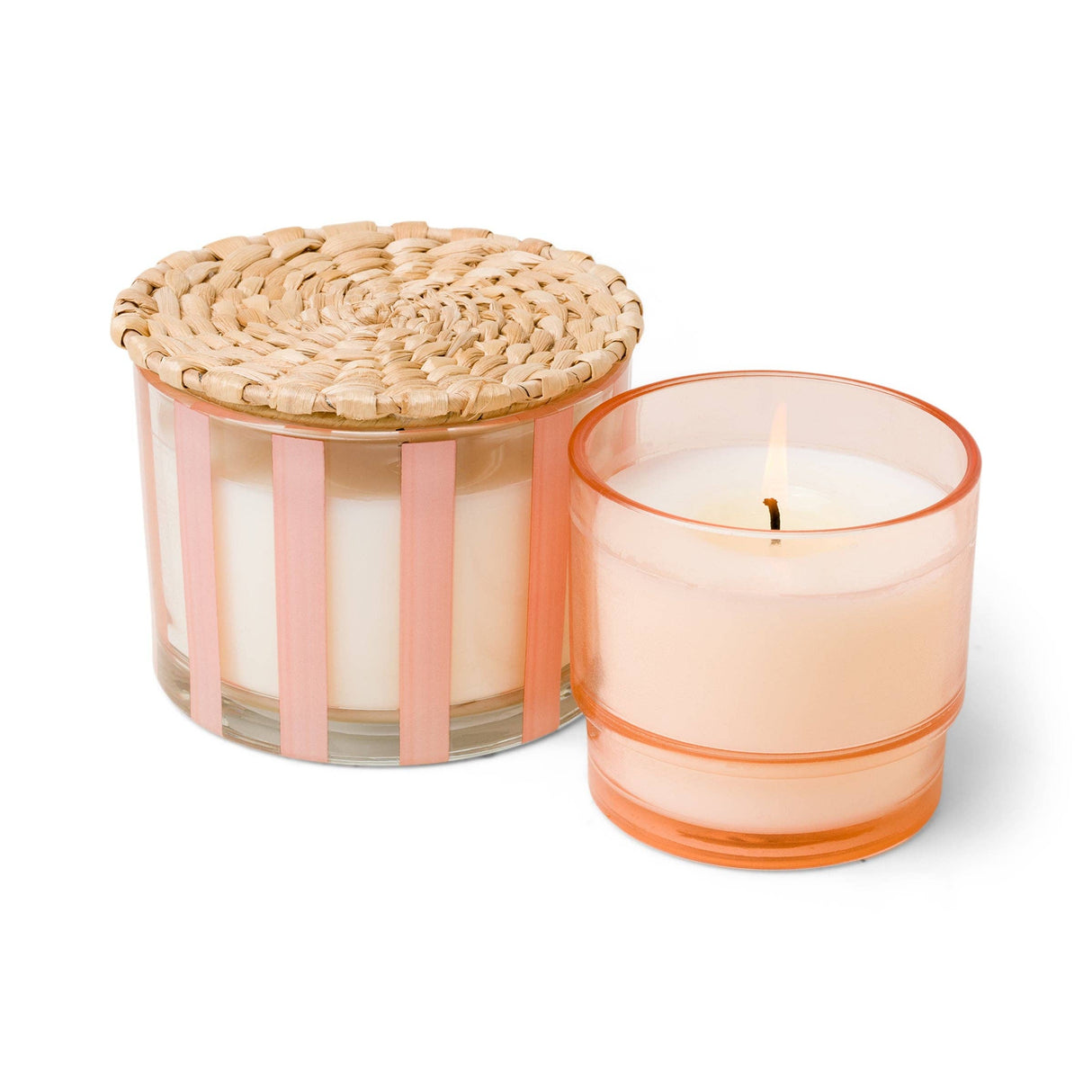 Al Fresco Striped Glass Candle - Pepper & Plum