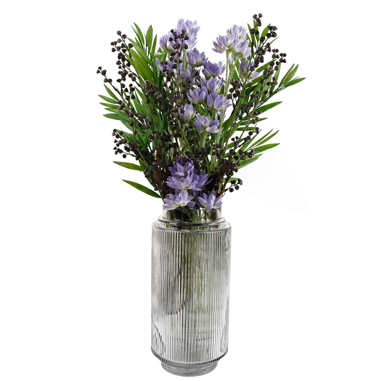 85cm Artificial Dark Purple Berry Stem – Realistic Faux Floral Decoration