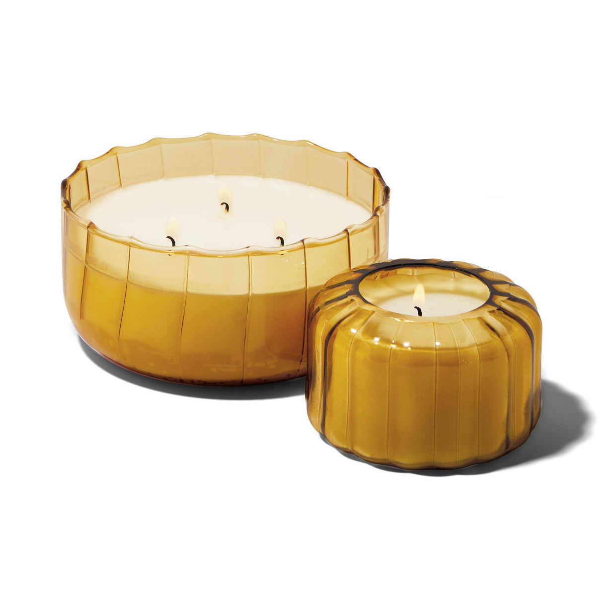 Designworks Collective - Paddywax Ripple Glass Candle - 340g - Golden Ember.