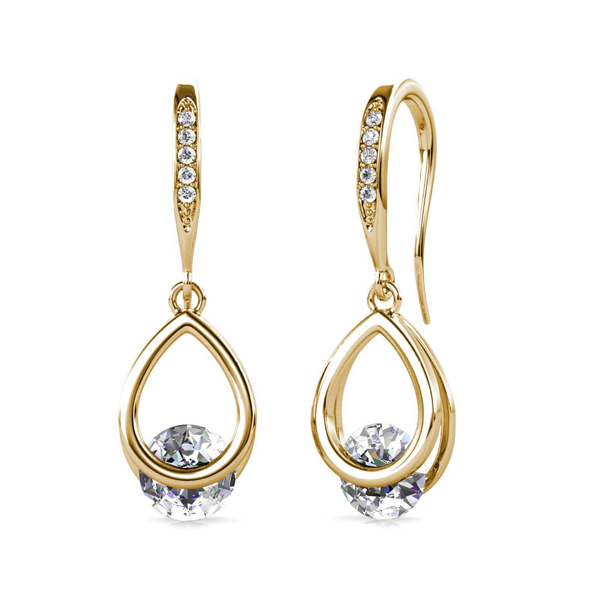 CARALI / MYC Paris - Tristin Hook Earrings - Gold and Crystal