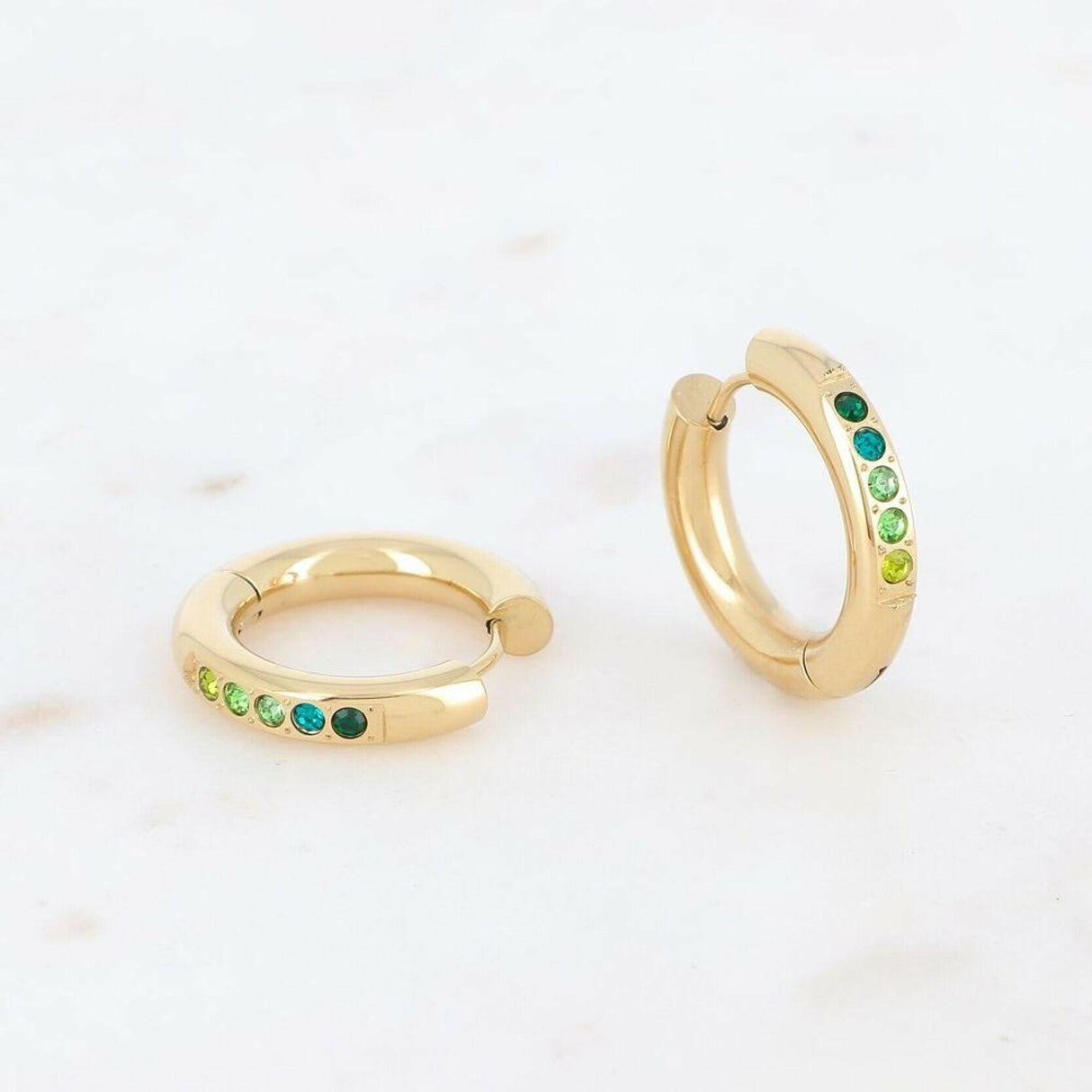 Ombre Green Crystal Earrings.