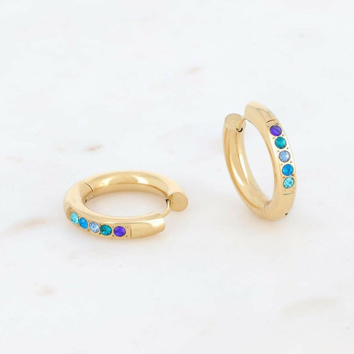 Ombre Blue Crystal Earrings.