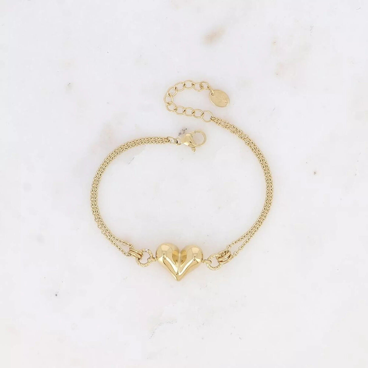 Bracelet - domed heart pendant.