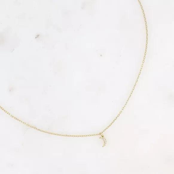 Necklace - small moon pendant.