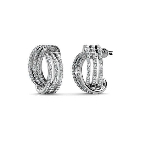 Silver and Crystal Ring Earrings.