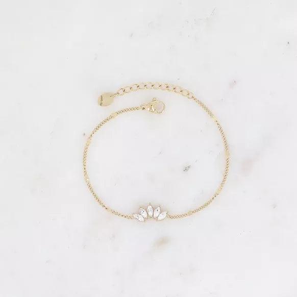 Bracelet - crystal leaf.