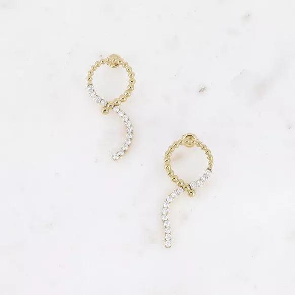Yasmina pendant earrings - bubble effect ring and river chain.