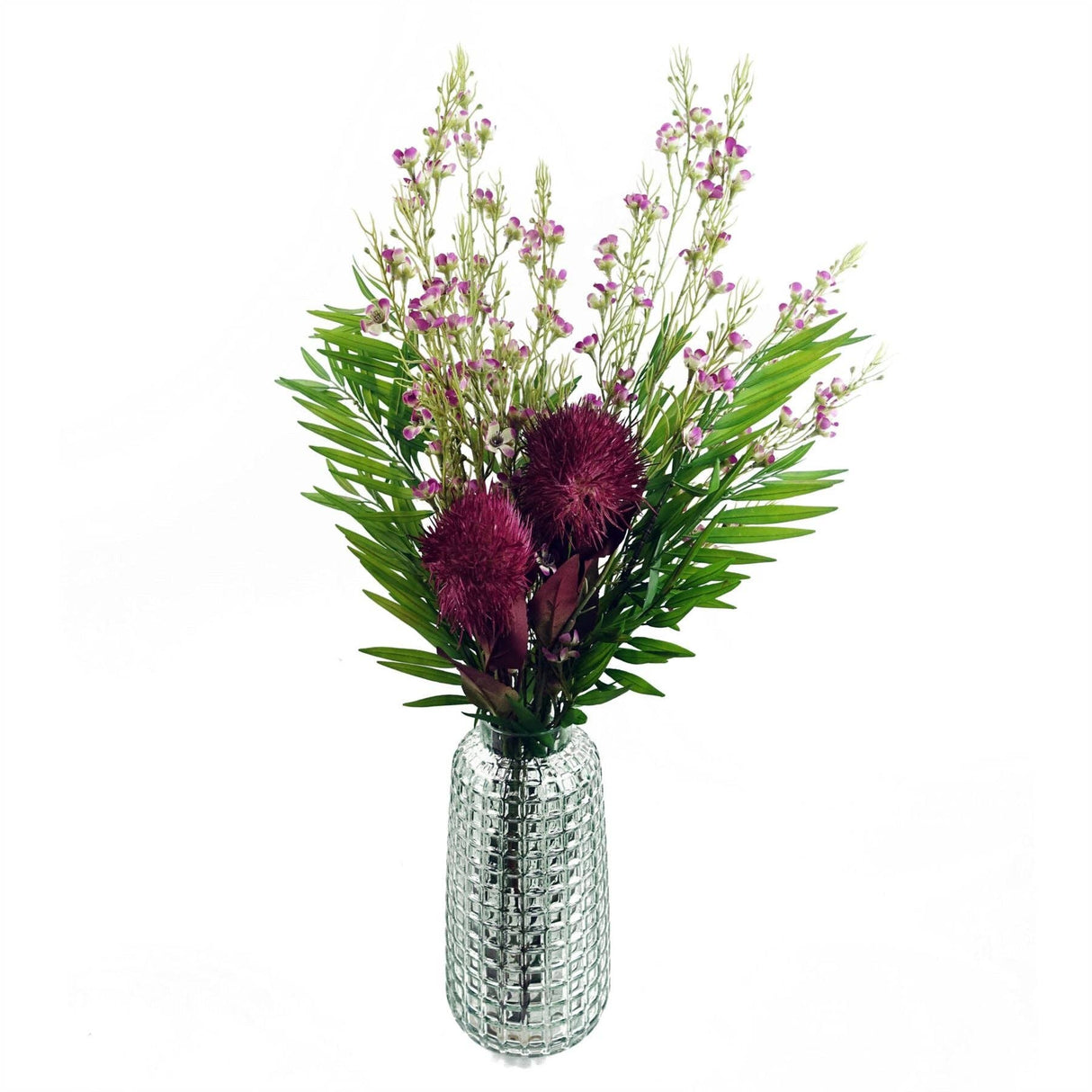 Globe Thistle Purple Ball Artificial Flower Stem – 70cm Faux Floral