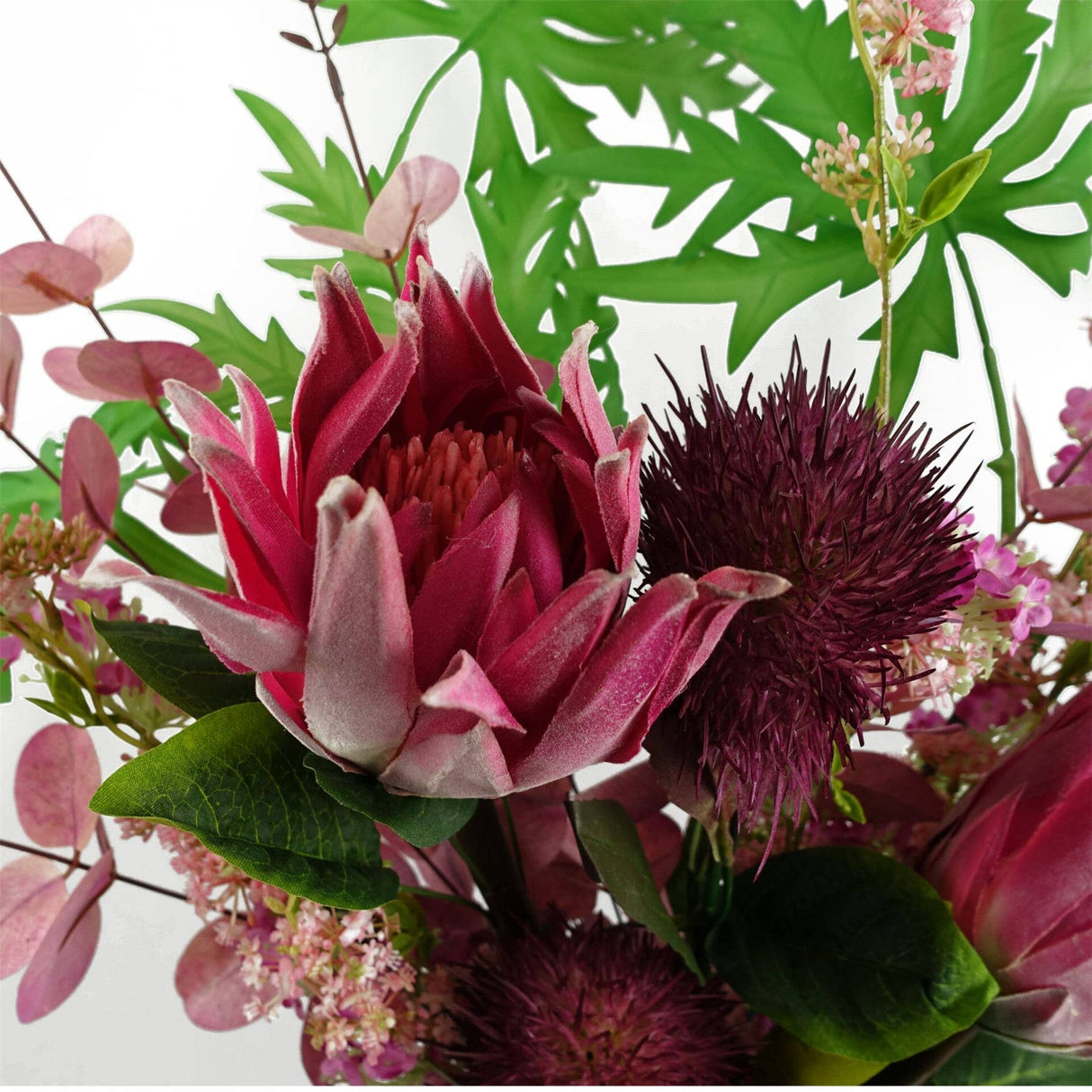 Globe Thistle Purple Ball Artificial Flower Stem – 70cm Faux Floral