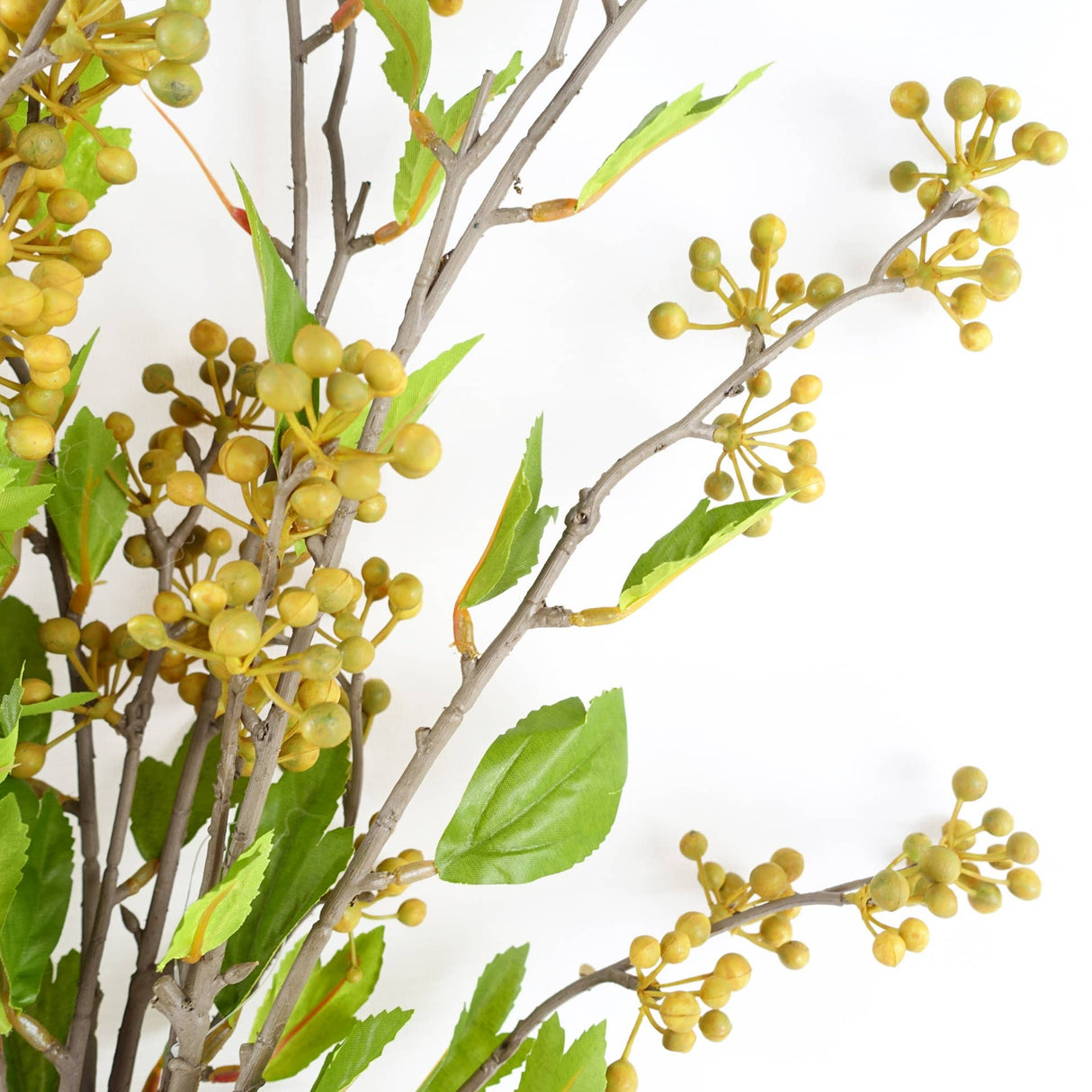 90cm Artificial Yellow Berry Stem – Realistic Faux Floral Decoration