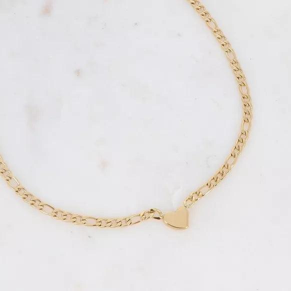 Golden Hans necklace - heart.