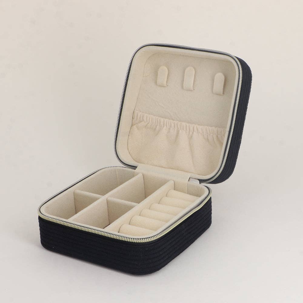 BOHM Paris - Square corduroy jewelry box: Orange.