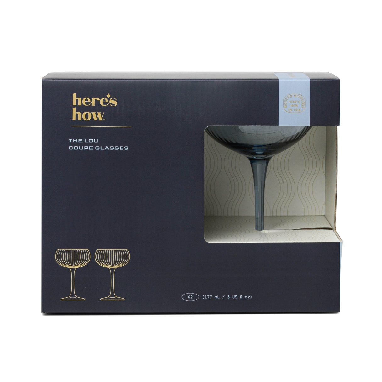 Here's How "The Lou" Coupe Glass - Set of 2 Blue