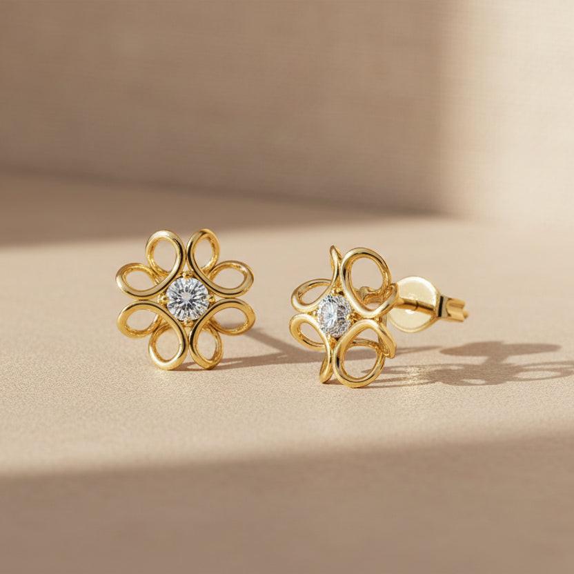 CARALI / MYC Paris - Daffodil Earrings - Gold and Crystal