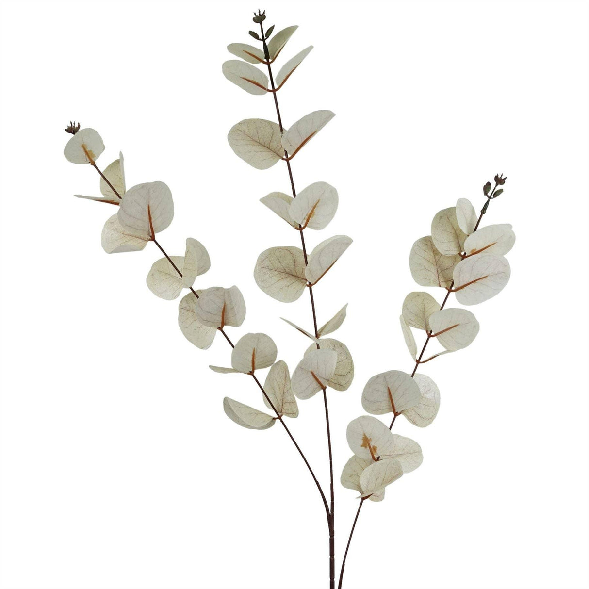 White Eucalyptus Artificial Foliage Stem – 80cm Faux Leaf Spray