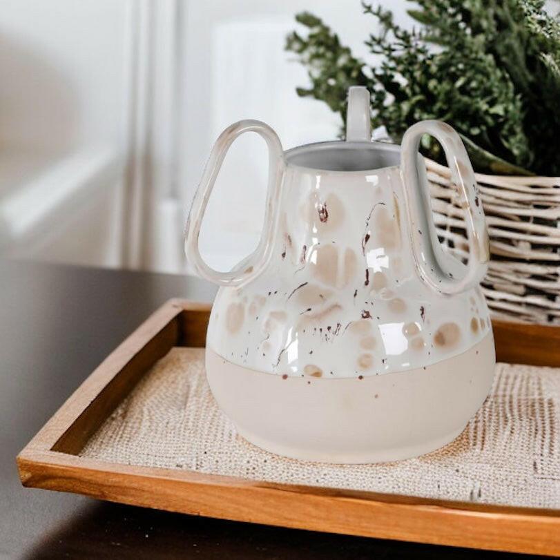 Ceramic Triple Handled Vase.