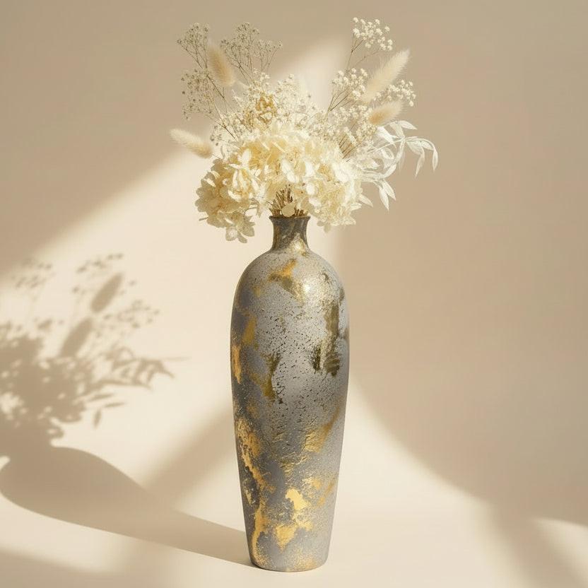 Aurous Fleck Tall Ceramic Vase