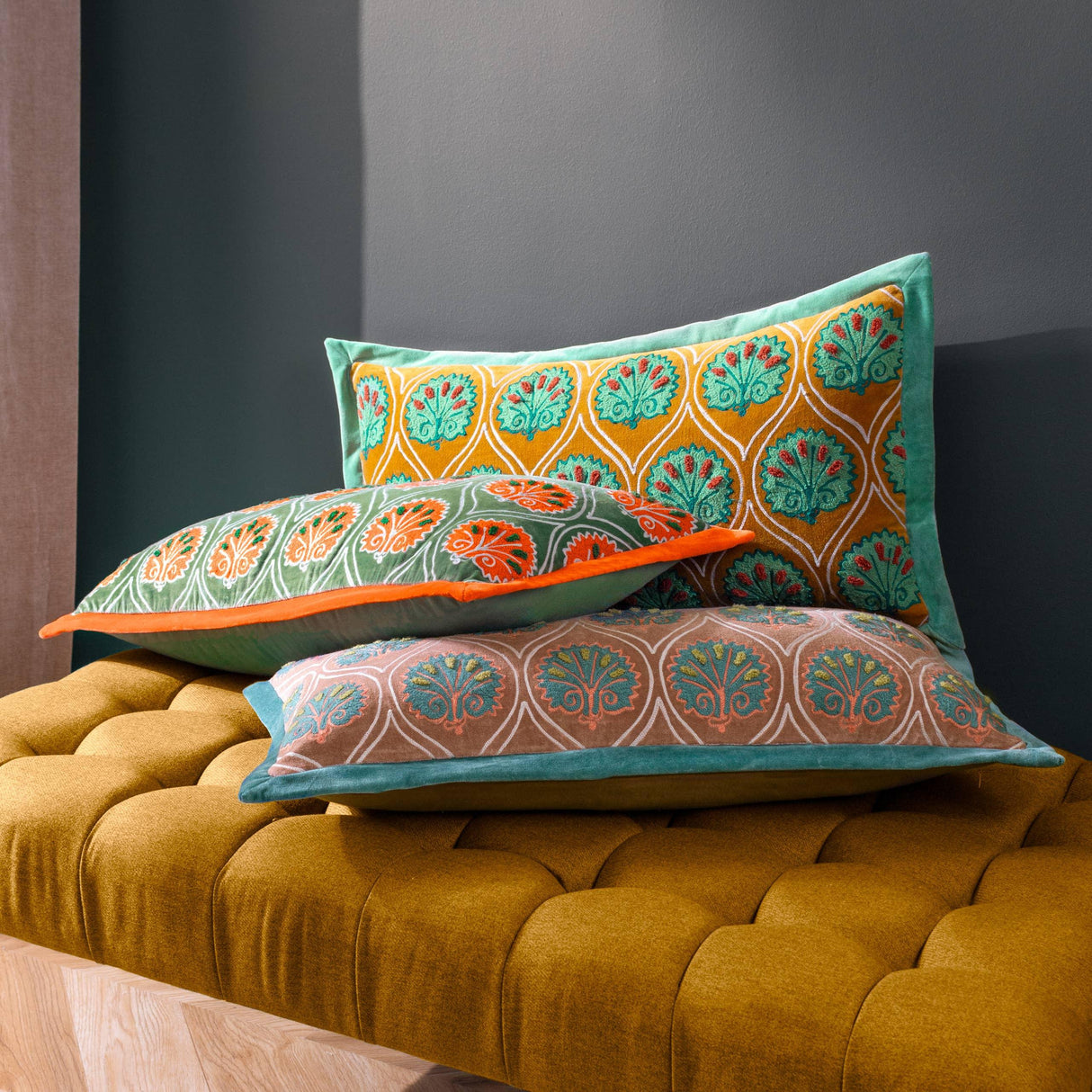 Riva Home - Casa Cushion Rose/French Blue: Rose/French Blue / Polyester Filled / 30 x 60cm.