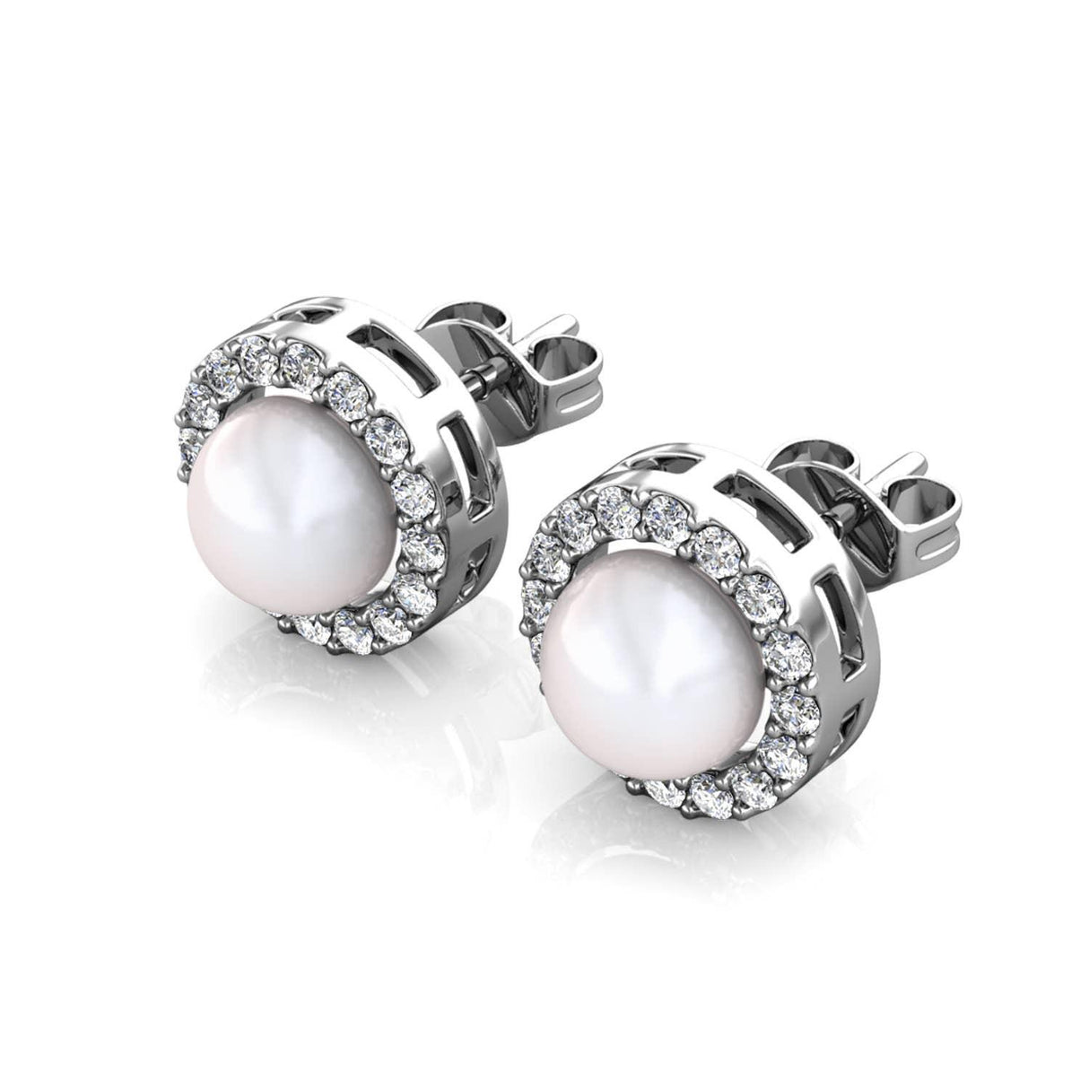 CARALI / MYC Paris - Circlet Pearl Earrings - Silver and Crystal