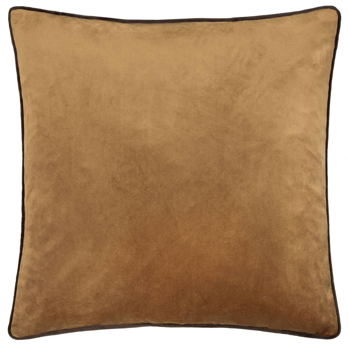 Square Velvet Cushion Caramel/Chocolate