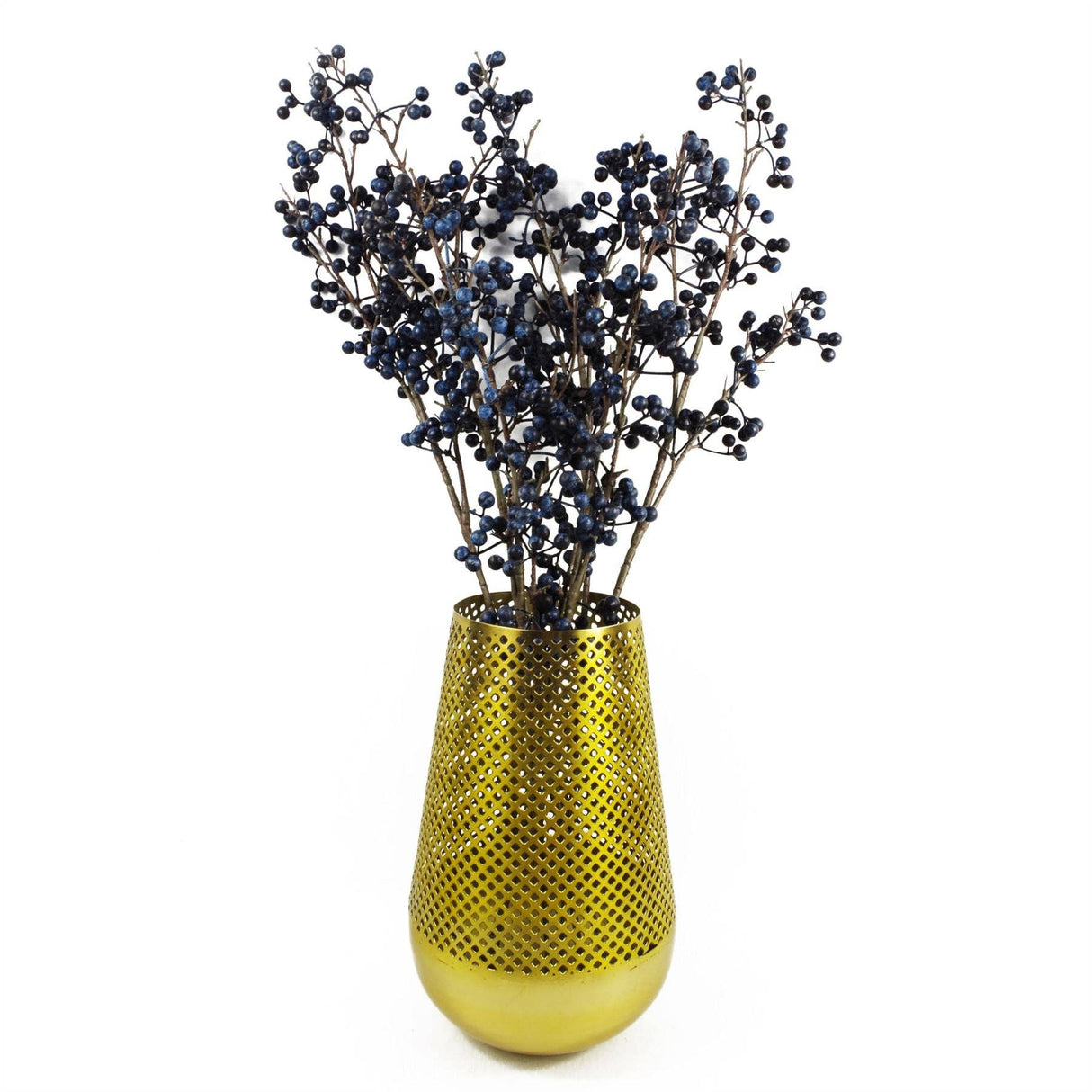 70cm Artificial Blue Christmas Berry Spray – Realistic Faux Stem