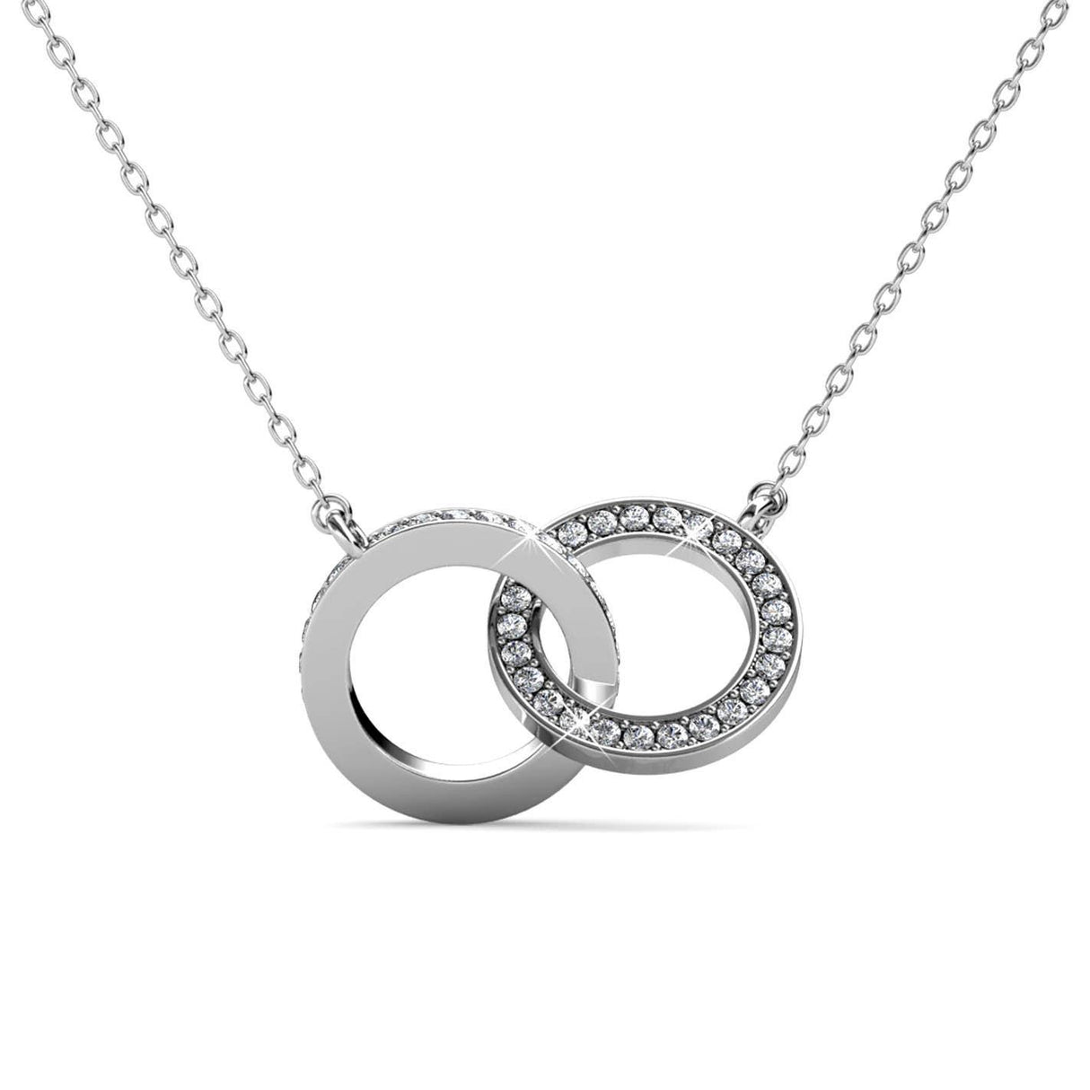 CARALI / MYC Paris - Circle Twin Pendants - Silver and Crystal