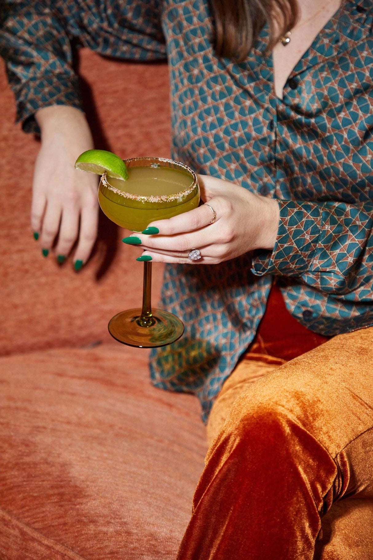 Here's How The Lou Coupe Glass - Set of 2 Olive