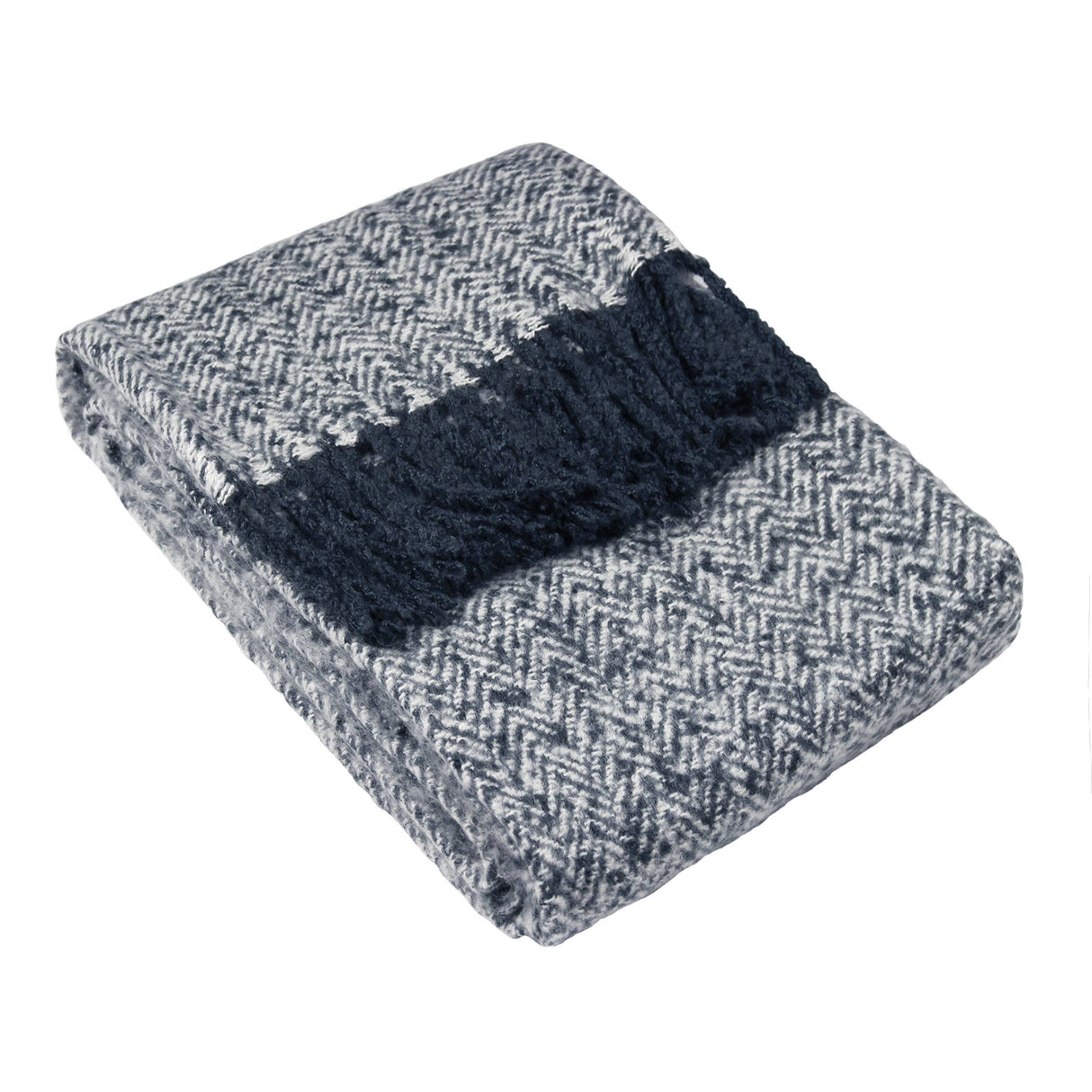 Riva Home - Weaver Herringbone Throw Navy: Navy / 130 x 180cm.