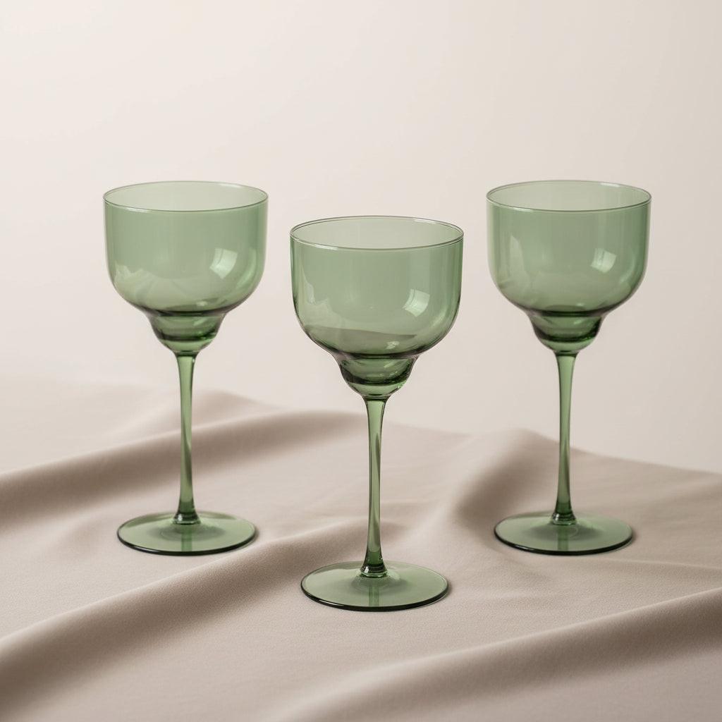 Olive Green Wine Glass