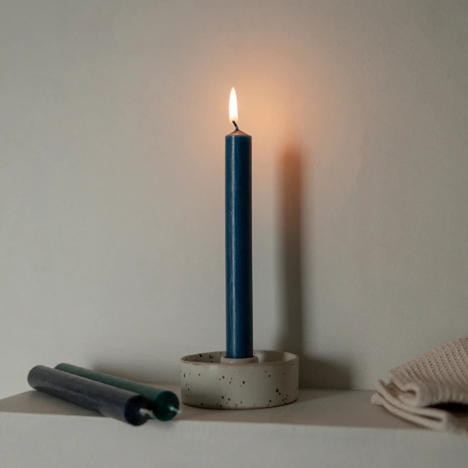 Bedruthan Blue Dinner Candle