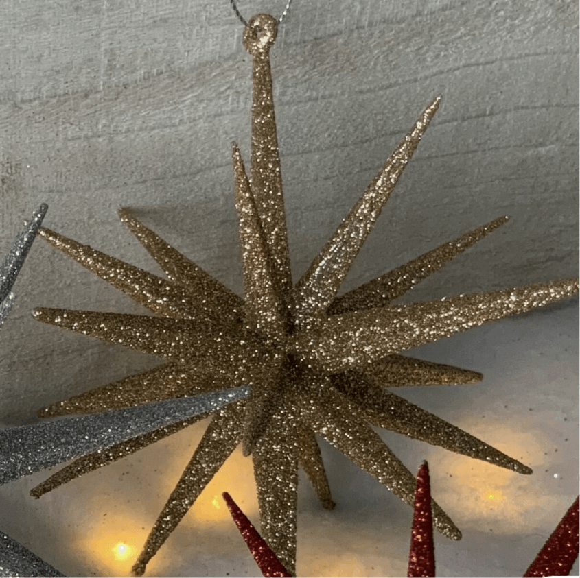 3D Gold Glitter Star.