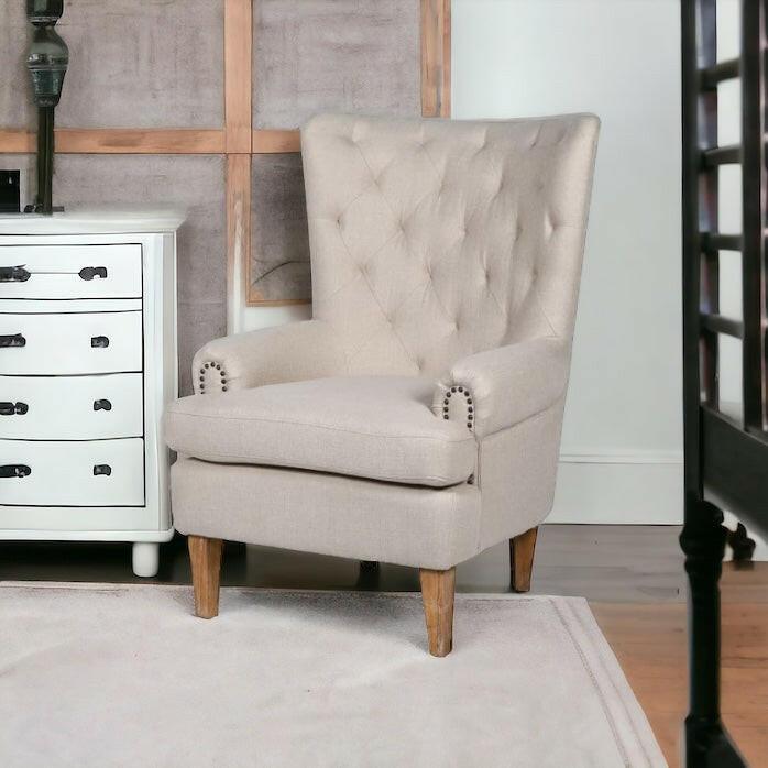 Natural Linen Armchair.