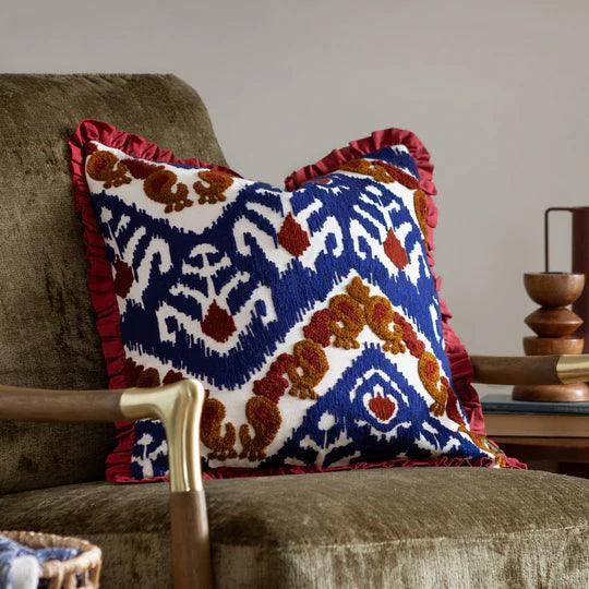 Henderson Embroidered Cotton Cushion Ruby/Gold.